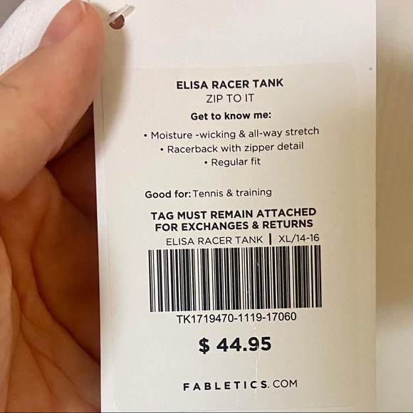 NWT Fabletics XL Elsia Racer Tank - Picture 6 of 12